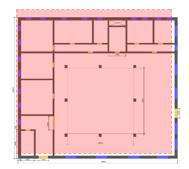 Выделение всех объектов (за исключением подложки) на первом этаже
